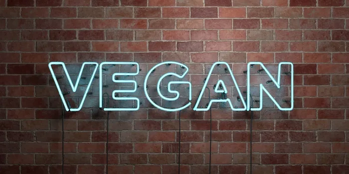 Vegan-Neon-Schriftzug an einer Wand