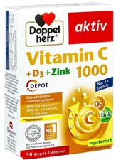 Queisser Doppelherz Vitamin C 1000 + D3 + Zink Depot Tabletten (30 Stk.)