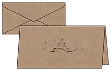 sigel Weihnachts-Karten Set DIN lang Kraftpapier 10-Stk. Christmas tree (DS070)