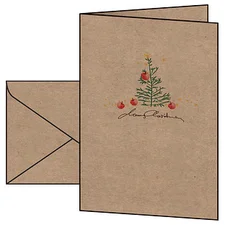 sigel Weihnachts-Karten Set A6 Kraftpapier 10-Stk. Christmas with apples (DS075)