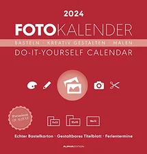 Alpha Edition Foto-Bastelkalender rot 2024