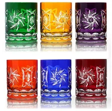 Cristalica Whiskyglas Schleuderstern farbiges 6er Set 280 ml