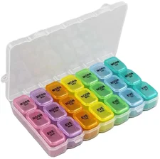 Ewanto Tablettenbox 7 Tage 21 Fächer mehrfarbig