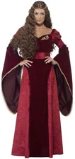 Smiffys Mittelalterliche Königin Liz Kostüm Deluxe rot