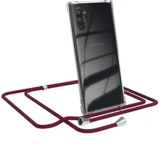 Eazy Case Handykette kompatibel mit Samsung Galaxy Note 10 Plus Handyhülle mit Umhängeband, Handykordel mit Schutzhülle, Silikonhülle, Hülle, Stylische Kette für Smartphone, Burgunder Rot