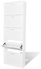 vidaXL Wooden shoe cabinet with 5 compartments white