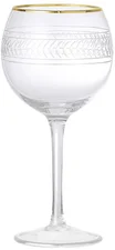 Bloomingville Weinglas ROYAL H. 20,5cm D. 10cm mit Echtgoldauflage Glas