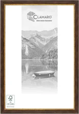 Clamaro ULRICH' Antik Massivholz | Braun Gold | Shabby Chic Vintage Barock | Holzrahmen inkl. Acrylglas, Rückwand, Aufhänger (Querformat & Hochformat), Größe:120x55