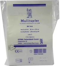 Kerma Mulltupfer 20 x 20 cm Pflaumengross steril (30 Stk.)