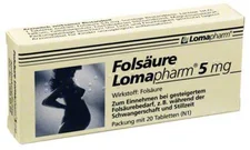 Lomapharm Folsäure 5 mg Tabletten (20 Stk.)