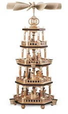Müller Kleinkunst 4-stöckige Weihnachtspyramide Heilige Geschichte (65 cm)