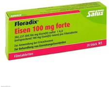Duopharm Floradix Eisen 100 mg forte Filmtabletten (20 Stk.)