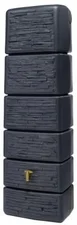 4rain Säulen-Wandtank Slim stone dekor 300 Liter - graphite grey