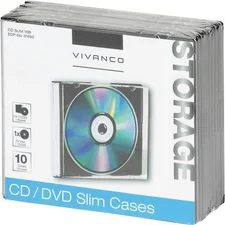 Vivanco 31695 CD/DVD Slim Case schwarz (10er Pack)