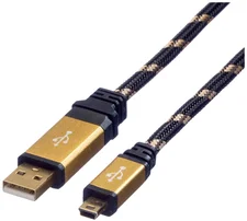 Roline Gold USB 2.0 Kabel, Typ A - 5-Pin Mini 0,8m (11.02.8821)