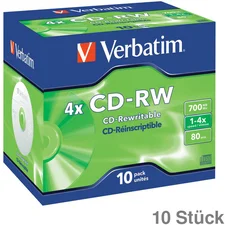 Verbatim CD-RW 700MB 80min 4x Scratch Resistant 10er Jewelcase