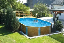weka Holzbau Korfu I Pool Sparset mit Sandfilteranlage 714 x 376 x 116 cm