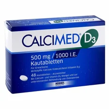 Hermes Arzneimittel Calcimed D3 500 mg/1000 I.E. Kautabletten (48 Stk.)