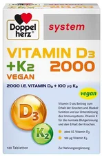 Doppelherz system Vitamin D3 2000 + K2 Tabletten (120 Stk.)