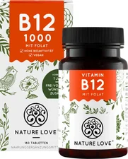 Nature Love Vitamin B12 mit Folat Tabletten (180 Stk.)