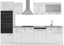 VICCO Küchenzeile R-Line 300cm weiß Hochglanz (29225)