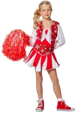Wilbers Cheerleader rot/weiß Kleid Kostüm (19772)