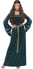 Smiffys Green medieval queen adult dress