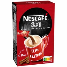 Nescafe 3in1 Sticks - Kaffee, Creamer & Zucker (10 Port.)