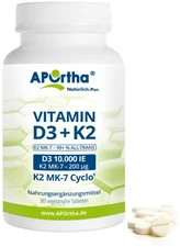 Tisso Naturprodukte Vitamin D3 10000 i.E. + Natto K2 200mg Tabletten (365 Stk.)