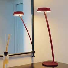 OLIGO OLIGOplus Glance LED Tischleuchte gebogen rot matt