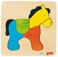 goki Holzpuzzle Pferd 4 Teile