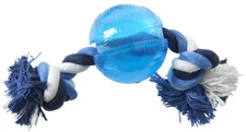 Kruuse Buster Strong Hundeball mit Spieltau, S, 6 cm, eisblau