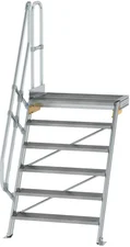 Steigtechnik Aluminium-Treppe Plattform 60° 6 Stufen (300406)