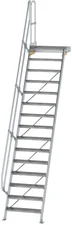 Steigtechnik Aluminium-Treppe Plattform 60° 15 Stufen (300395)