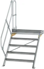 Steigtechnik Aluminium-Treppe Plattform 45° 5 Stufen (300445)