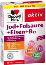Doppelherz aktiv Jod + Folsäure + Eisen + B12 Mini-Tabletten (45 Stk.)