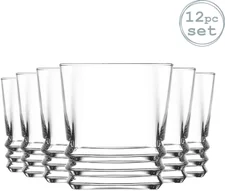 LAV Elegan Zerfurchter Whiskyglas Gläser - 315 ml - Packung mit 12 Whiskey-Gläser