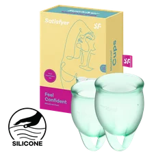 Satisfyer Feel Confident Menstrual Cup (15 ml + 20 ml) Light Green