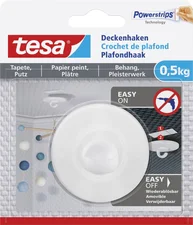 Tesa Powerstrips Deckenhaken für Tapete Putz 0,5 kg