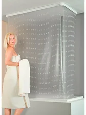 ECO-DuR Kassetten ECK Duschrollo 137 x 62 cm silber - Shower weiß