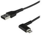 StarTech 1m / 3.3ft Angled Lightning to USB Cable - MFI Certified Lightning Cable - Black