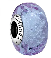 Pandora Wavy Lavender Murano Glass Charm