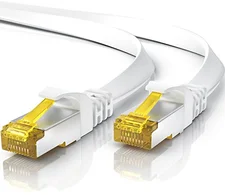 CSL-Computer CAT 7 Ethernet Flachbandkabel 0,25m weiß
