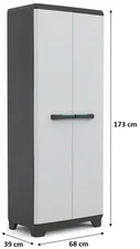 Keter Linear Besenschrank schwarz/grau/dunkelblau (9726000 0616)