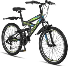 Licorne Bike Strong V Premium 24" schwarz/blau/lime