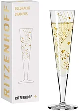 Ritzenhoff Champagnerglas Goldnacht 205 ml Kristall, Kristalloptik Gold, Schwarz Gold /