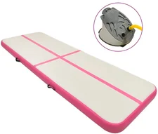 vidaXL Inflatable Gym Mat with Pump 500 x 100 x 20 cm pink