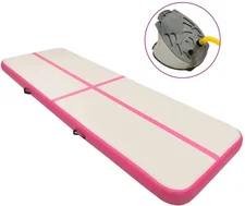 vidaXL Inflatable Gym Mat with Pump 500 x 100 x 15 cm pink