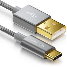 deleyCon USB-C Kabel 2m Grau