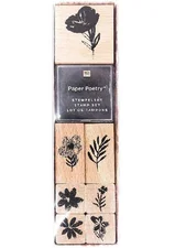 Rico Design Paper Poetry Stempelset Crafted Nature Blumen 100% FSC